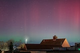 Northern lights are seen in the sky over Swaffham, Britain