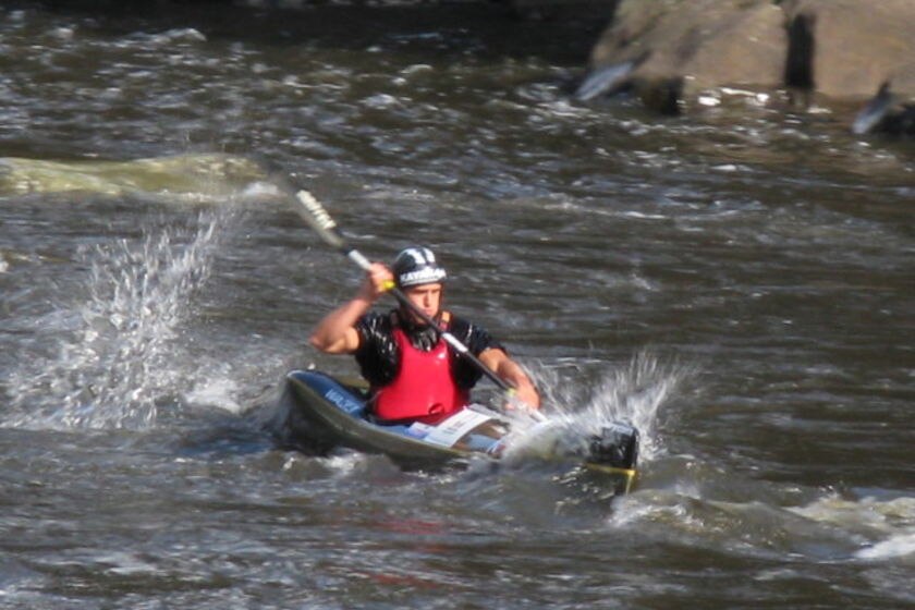 White water kayaking in the Launceston Gorge
