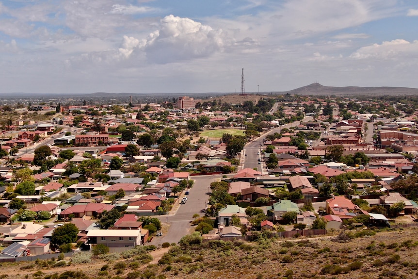 A drone shot of Whyalla, South Australia.