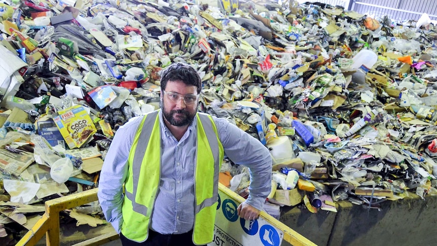 Garth Lamb at the Hume recycling facility