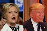 Hillary Clinton and Donald Trump on Super Tuesday