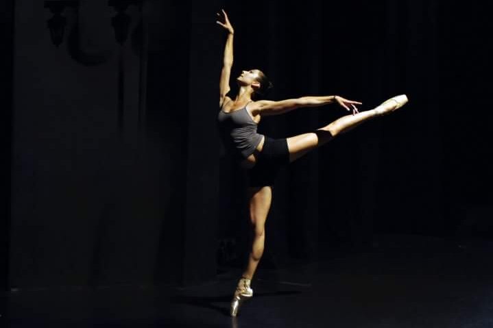 Briana Shepherd performs a ballet move.