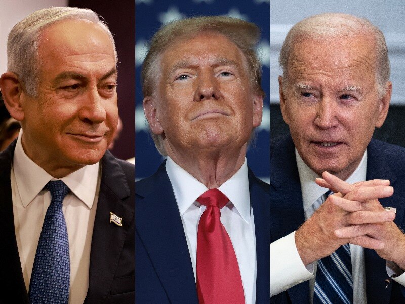 A composite image of three men 