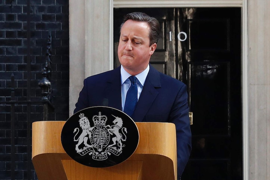 David Cameron speaks outside No 10 Downing Street.