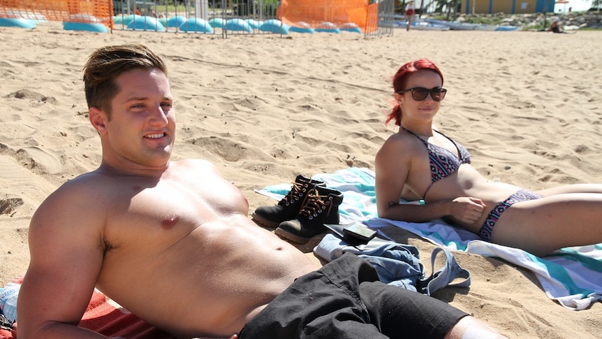 Couple on beach in Townsville