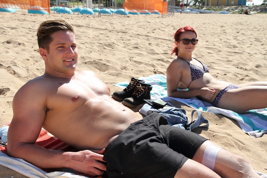 Couple on beach in Townsville