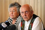 Lois and Juris Greste, parents of jailed Australian journalist Peter Greste, speak to the media in Brisbane on June 6, 2014.