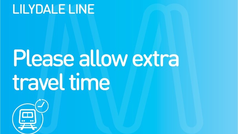 A reminder to passengers on the Lilydale line sent out by Metro Trains on twitter warning passengers of delays.