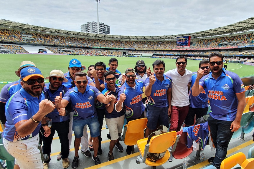Team India fans gather in a stadium