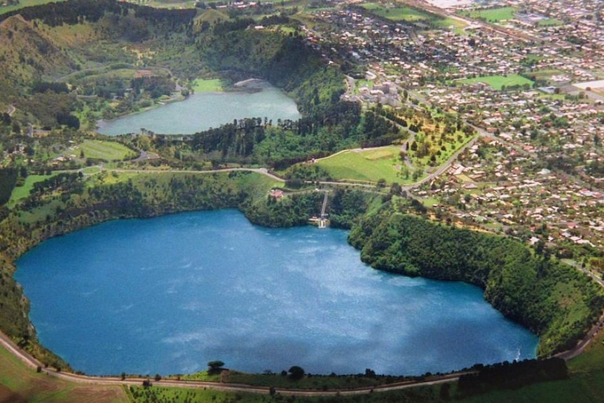 Blue and Valley Lakes at Mount Gambier in South Australia.