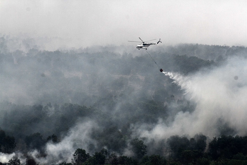 Water-bombing Indonesian fires