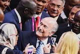 Sepp Blatter congratulated after FIFA win