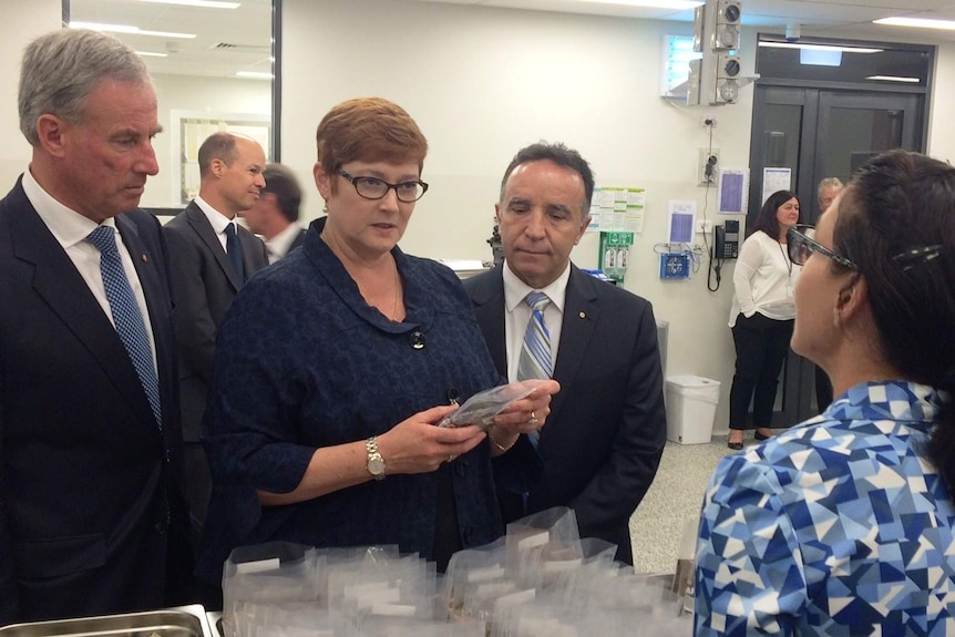 Defence Minister Marise Payne tours the Defence Food and Nutrition Centre in Tasmania