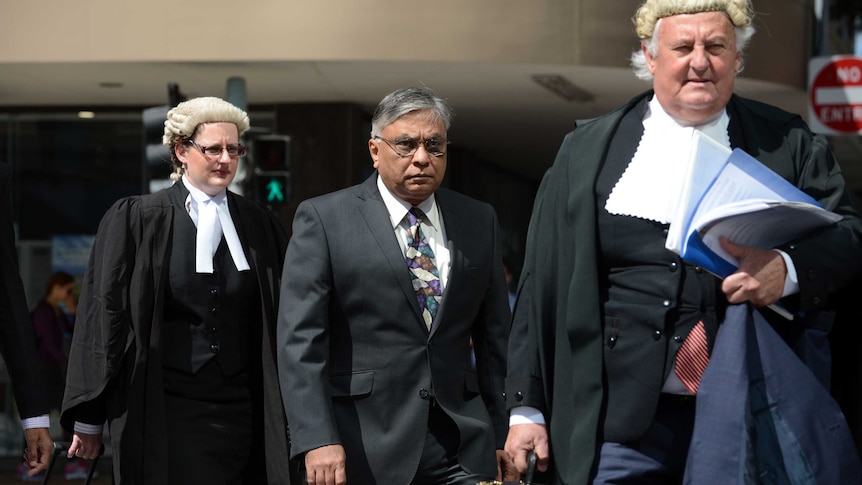 Former Queensland surgeon Jayant Patel arrives at the Supreme Court for sentencing