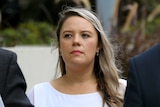 Amy Crisp arrives for the inquest into the Dreamworld disaster.