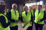 Malcolm Turnbull and Tasmanian Premier tour a sawmill in Launceston