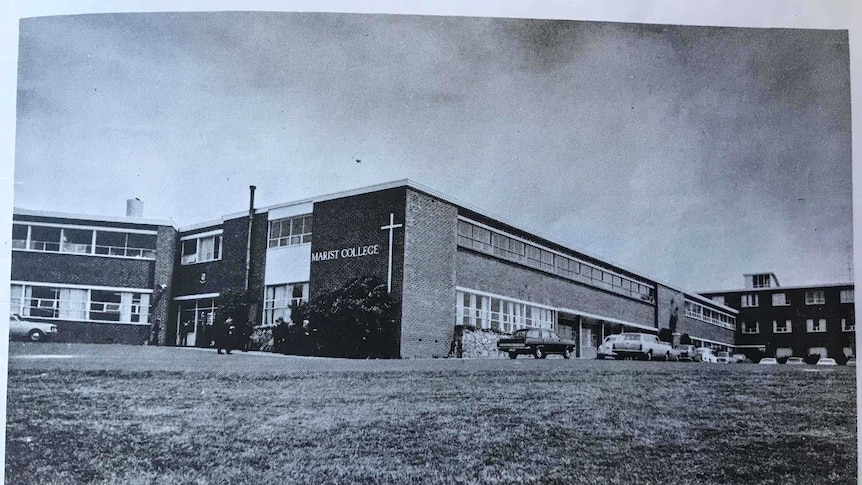 A black and white photo of Marist College in the 170s.