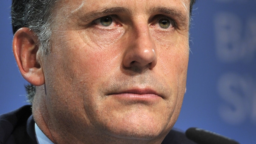 Swiss National Bank Philipp Hildebrand looking on during a news conference in Bern