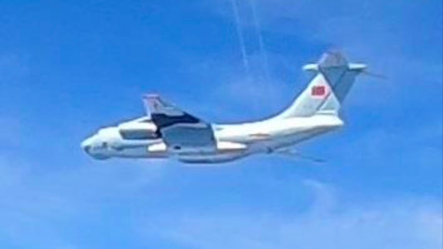 An image issued by the Malaysian Air Force showing a Chinese aircraft that was purportedly close to Malaysian airspace.