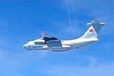 An image issued by the Malaysian Air Force showing a Chinese aircraft that was purportedly close to Malaysian airspace.
