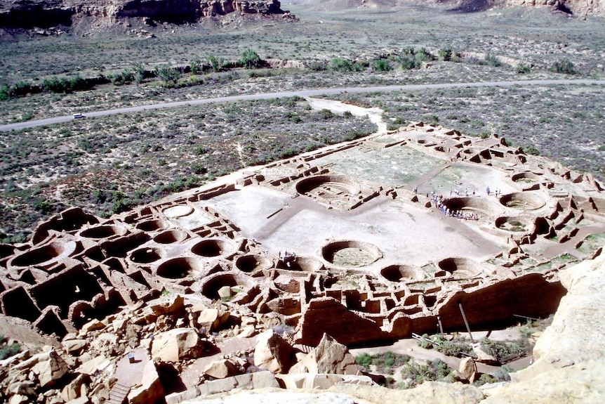 Arial view of amazing ancient ruins