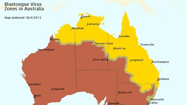 Bluetongue virus map