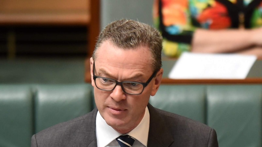 Education Minister Christopher Pyne in Parliament