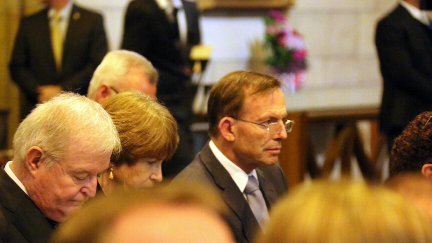 Tony Abbott at Cardinal Clancy's funeral