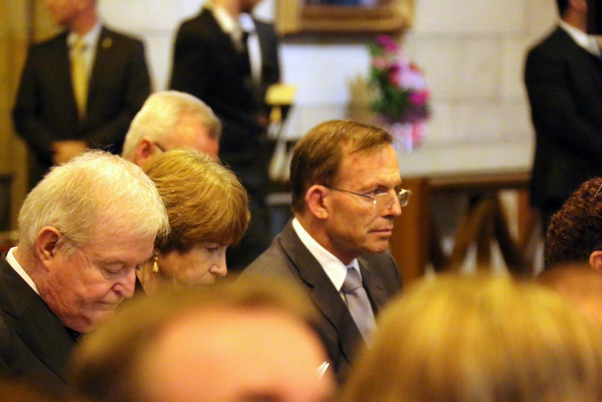 Tony Abbott at Cardinal Clancy's funeral