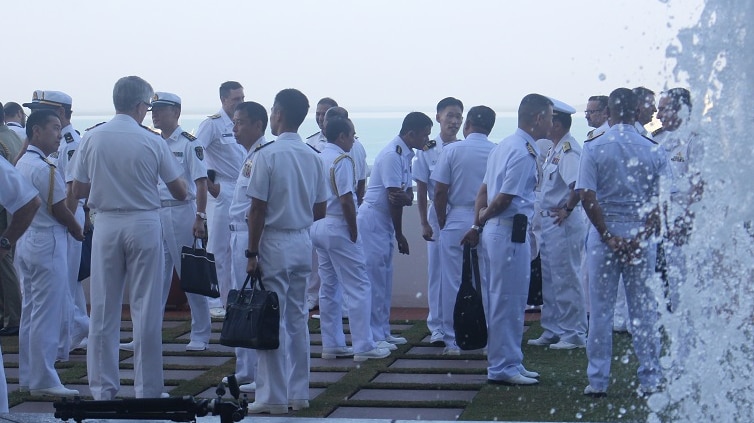 Navy admirals and senior navy personnel from across the region