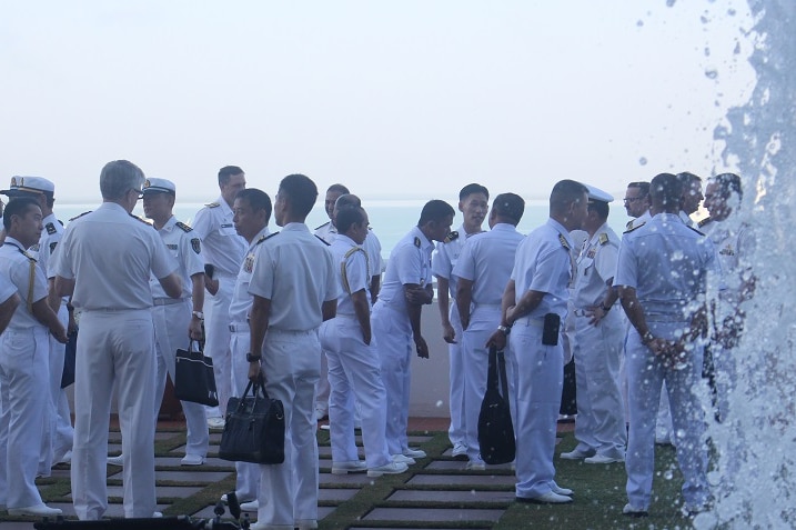 Navy admirals and senior navy personnel from across the region
