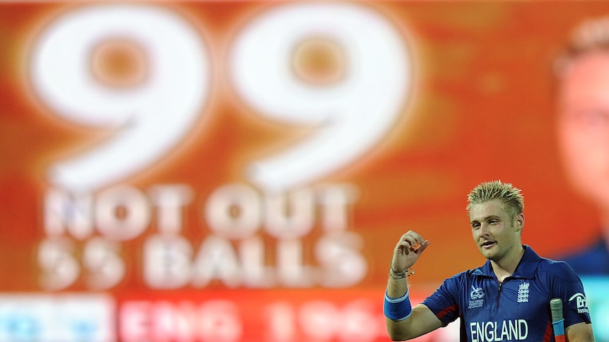 England's Luke Wright smashed 99 runs off 55 balls at the World Twenty20.