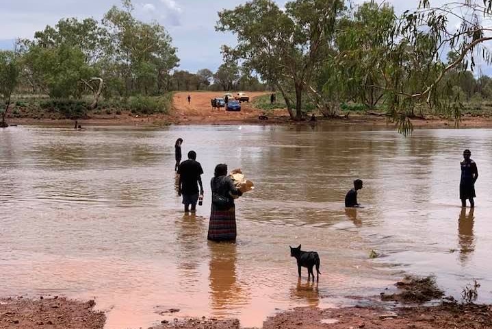 A flooded causeway