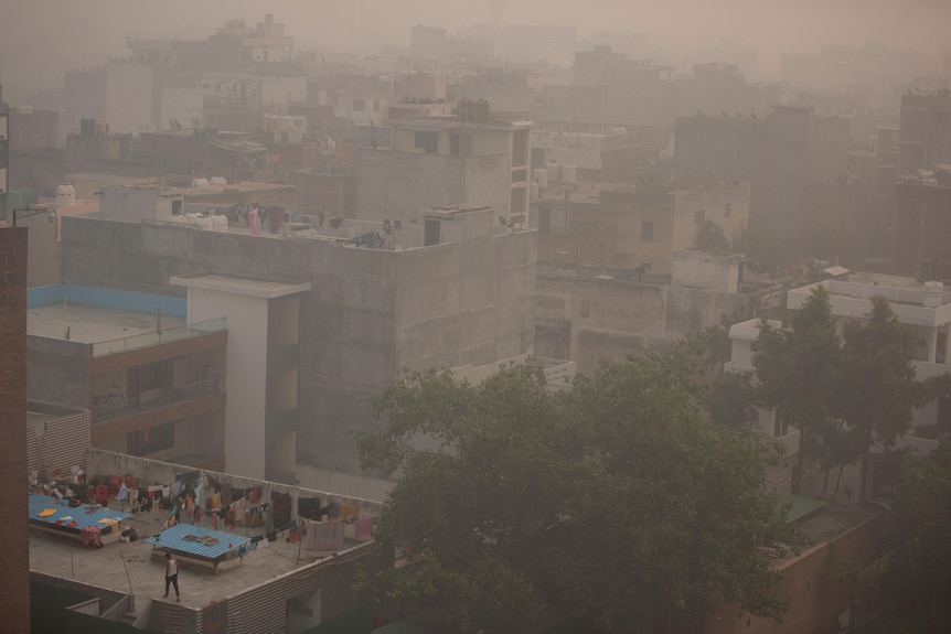 Heavy smog is seen in Delhi