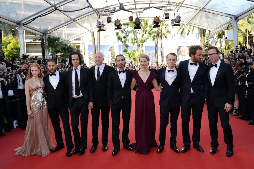 The cast of Lawless at the Cannes Film Festival.