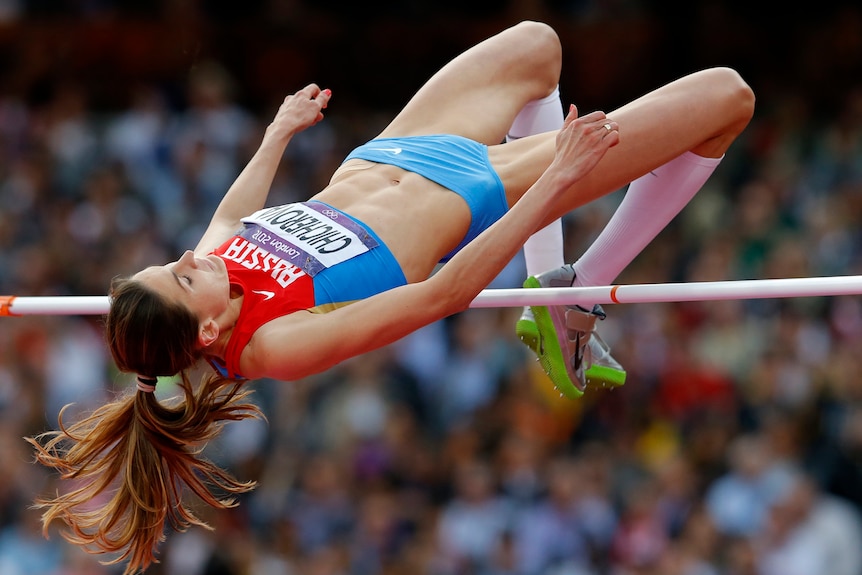 Bronze to gold ... Anna Chicherova came third in Beijing in 2008.