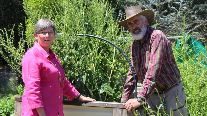 Mulch program manager Helen Gardner and horticulturalist Jeff Vivian at Marymead, Canberra, 2015.