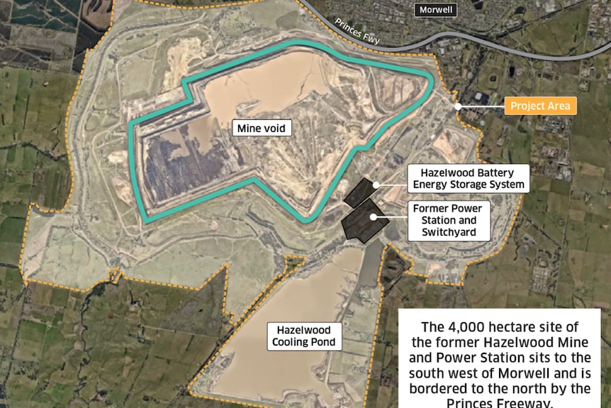 A map of a mine detailing a rehabilitation plan.