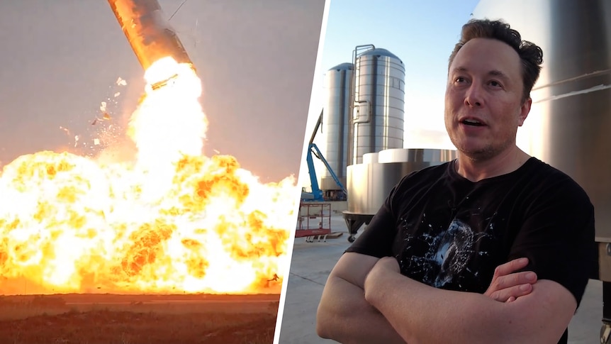 Elon Musk and an explosion.