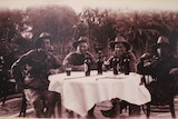 Third light horse troopers enjoying a beer in Cairo, 1915.