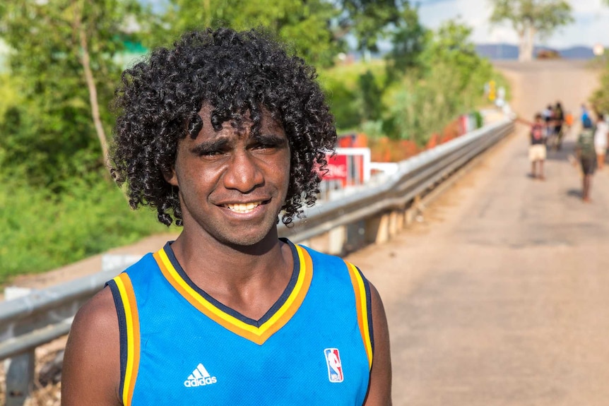 ABC TV's The Warriors actor Gordon Churchill in his home town of Warmun in Western Australia.