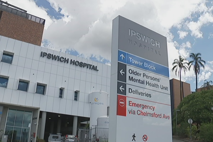 Signage outside Ipswich Hospital