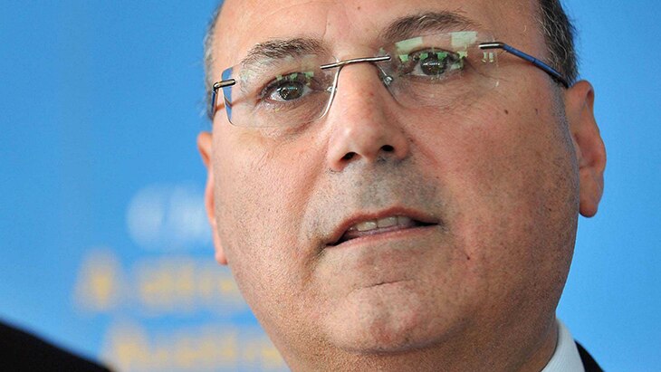 Liberal Senator Arthur Sinodinos speaks at a media conference in Sydney on July 8, 2013.