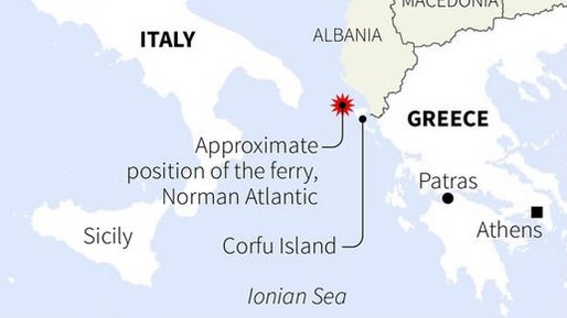 Greece ferry map