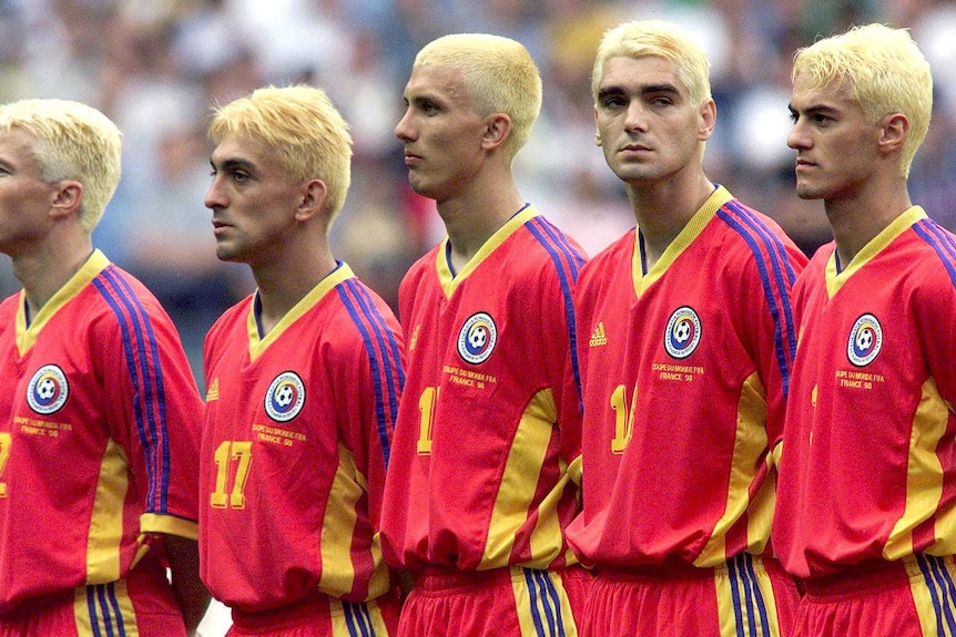 Romanian team with matching blonde haircuts.