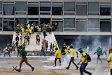 Brazil protesters outside the Planalto palace