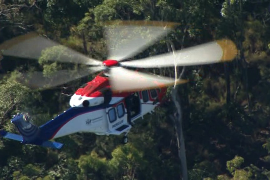 Rescue helicopter responds to Gold Coast hinterland crash on Tamborine Oxenford Rd at Wongawallan