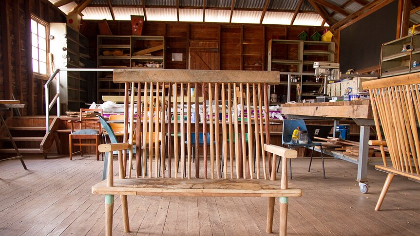 The Jimmy Possum chair made in Wallumbilla from local timber.