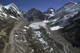 The Khumbu Glacier in the Himalayas