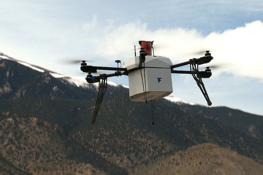 A Flirtey drone being tested